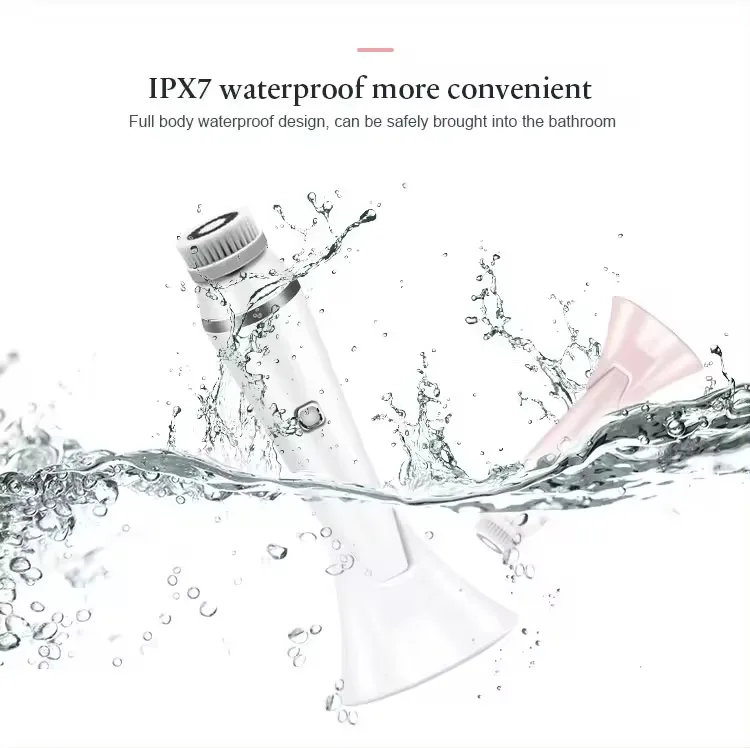 4-in-1 elektrische gezichtsreinigingsborstel Waterdicht IPX7 Gezichtsmassager Reinigingsapparaat voor diepe reiniging Verwijdering Mee-eterporie