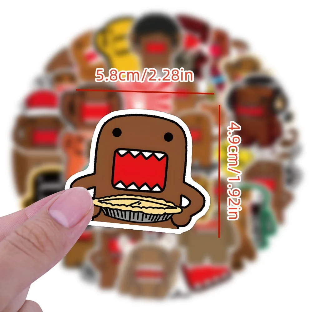 53Pcs Cartoon Cute Domo Kun Stickers Doodle Graffiti Sticker Collection fai da te giocattolo bagagli Laptop Skateboard decalcomanie adesivi giocattolo