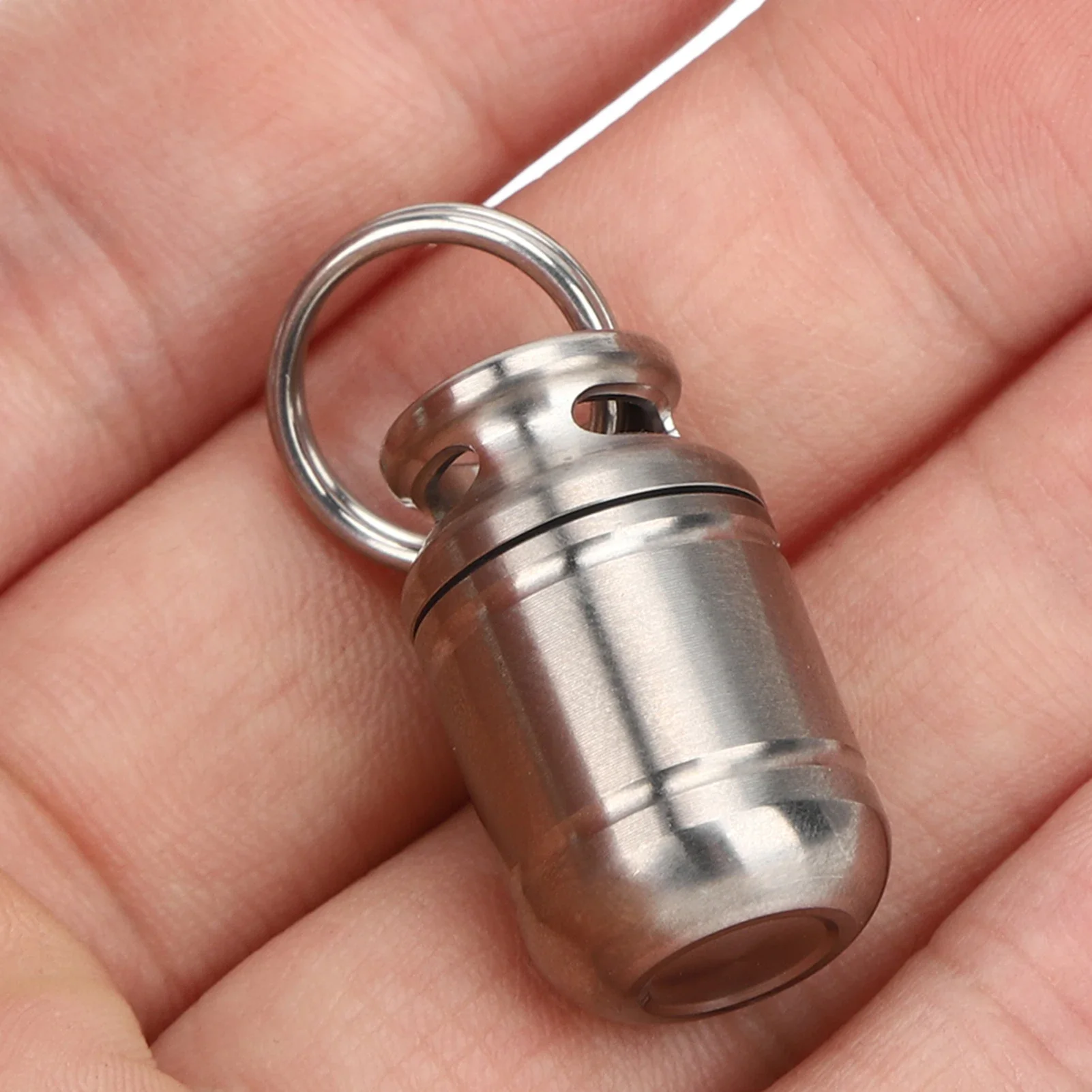 Mini Titanium Alloy Pill Bottle Small Pill Storage Cans Portable Waterproof Medicine Holder