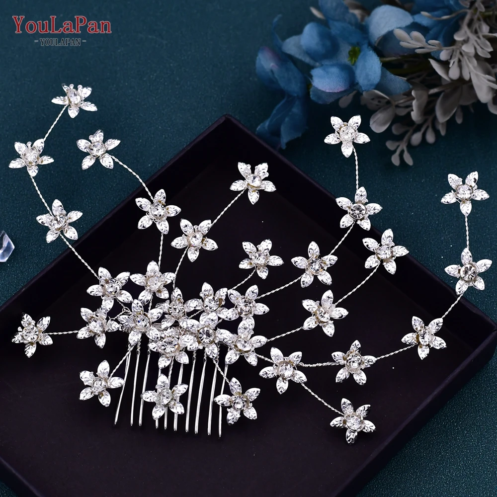 YouLaPan HP502 Braut Kamm Legierung Blume Frauen Kopfstück Elegante Hochzeit Haar Zubehör Schmuck für Party Prinzessin Headwear