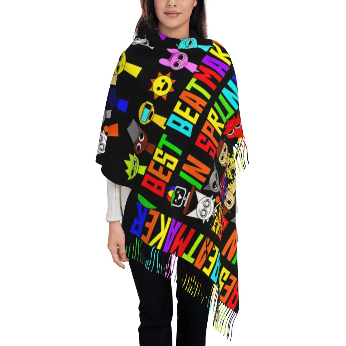 

Индивидуальный принт Sprunkis Best Beatmiker Шарф Мужчины Женщины Зима Осень Теплые шарфы Шаль Wrap