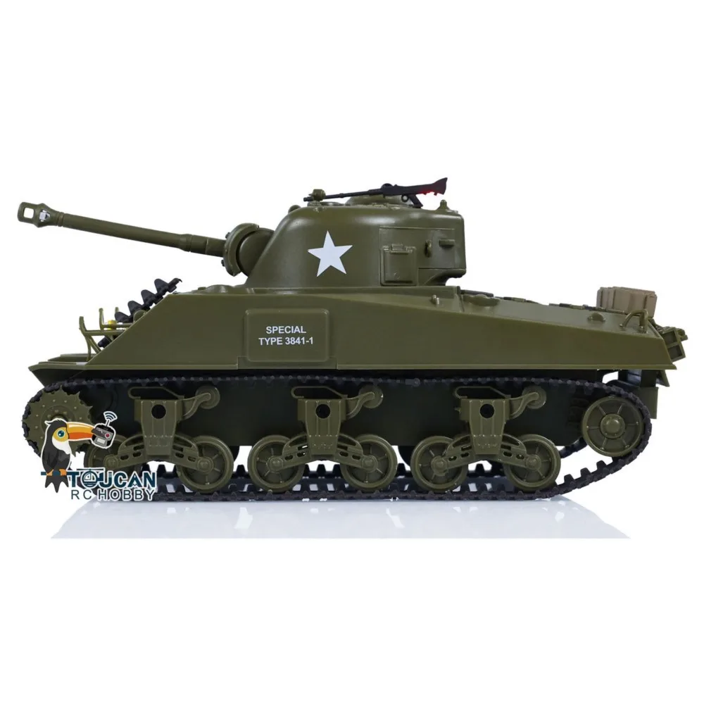 US Stock Toy 1/30 Heng Long Sherman M4A3 RC Battle Tank 3841-01 2.4G Remote Control Military Panzer Model for Fans Beginners - view 6
