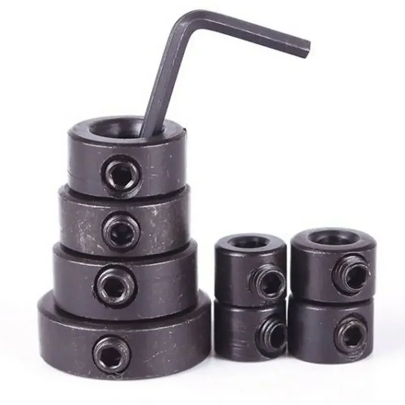 Carbon Steel Drill Bit Depth Stop Collar 9Pcs Woodworking Set 316mm Diameter With Hex Wrench For Depth Positioning