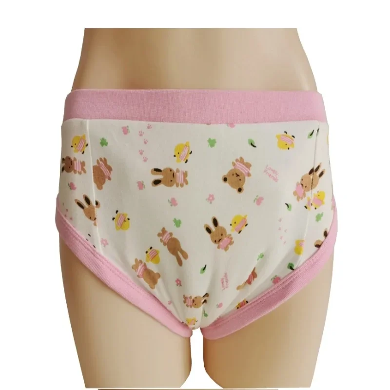 ABDL Adult Cartoon Printed Pink Training Pant Adult Baby With Padding Inside Briefs Cotton Panties Study Pants Couple