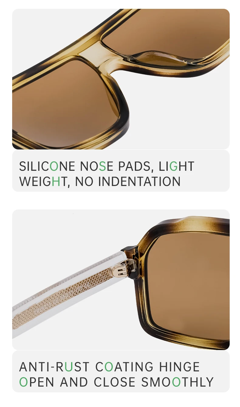 2026 Modische Quadratische Großrahmen-Sonnenbrille für Herren und Damen Luxusmarke Retro Übergroße Shield-Brille für Männer Outdoor-Fahrbrillen – Detail 8