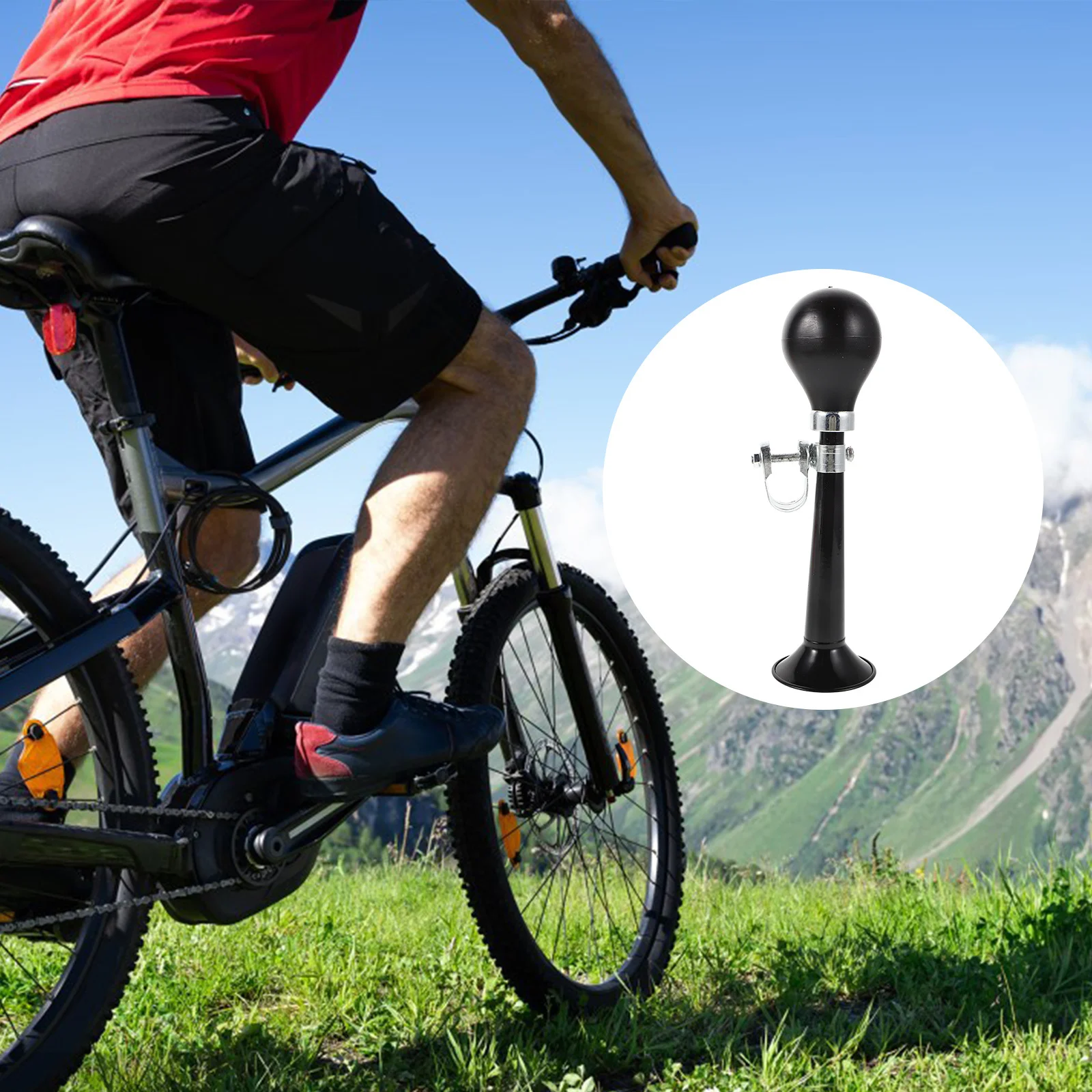 

Loud Bicycle Air Horn Straight Metal Handlebar Mount Horn for Mountain Bikes Cycling Commute Outdoor Sport Safety Riding