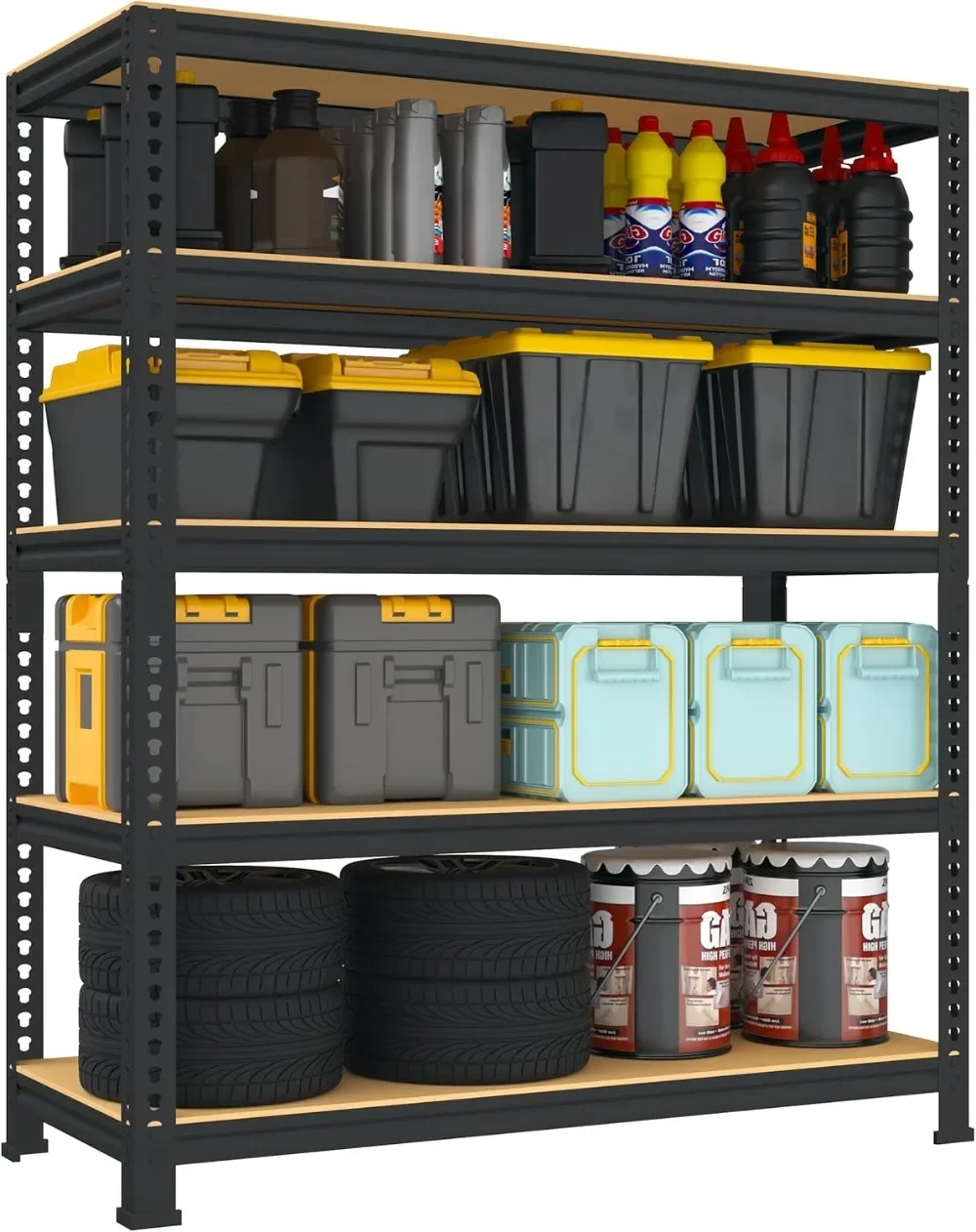 

5 Tier Garage Storage Shelves - 32" W x 16" D x 63" H Heavy Duty Adjustable Storage Shelving Unit, Metal Shelves for Storage