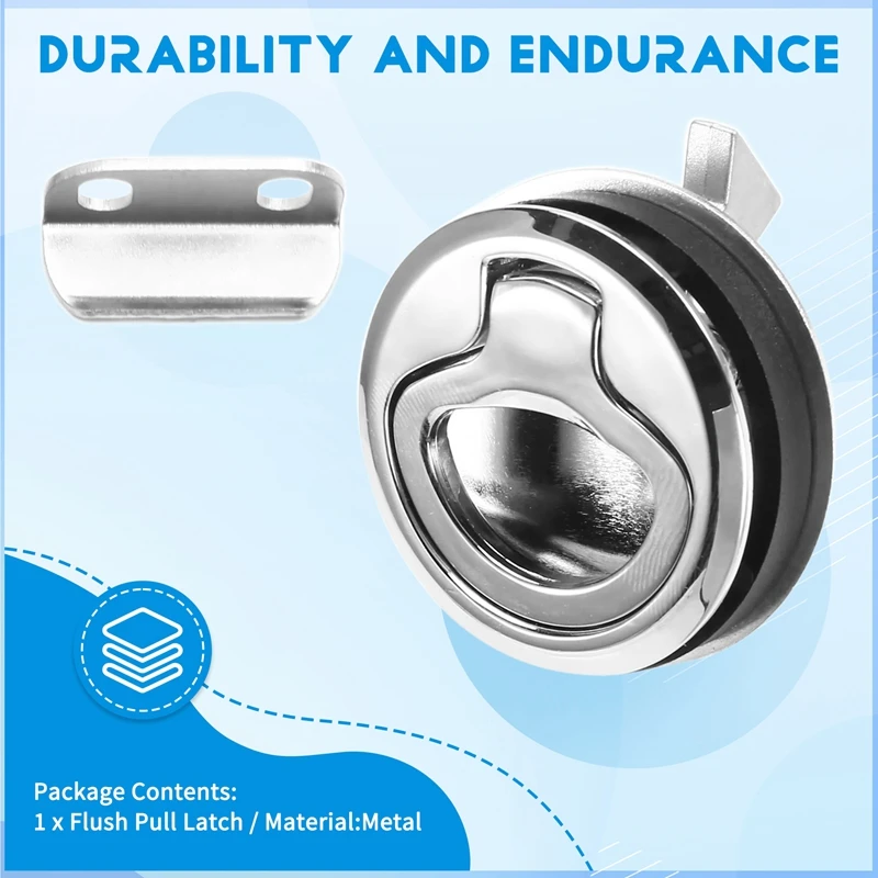 

B0a-tBoat Latches 1.5 Inch Latch Flush Pull Hatch Lock Perfect Replacement for Broken Door Hinge RV Marine Boat