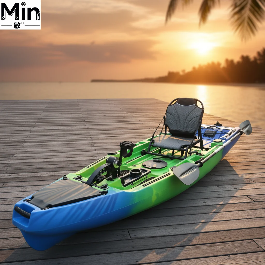 Vicking 10.5ft Single Sit On Top Pedal Drive Fishing Kayak HDPE Plastic Ocean Tour Kayak CE Certified 37kg Customizable