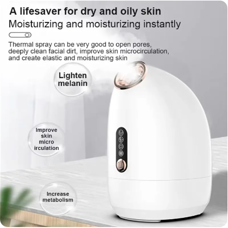 Nano-vaporizador port gratis voor Spa Facial, pulverizador de niebla caliente y fría, Humidificador eléctrico hidratante, vaporizad