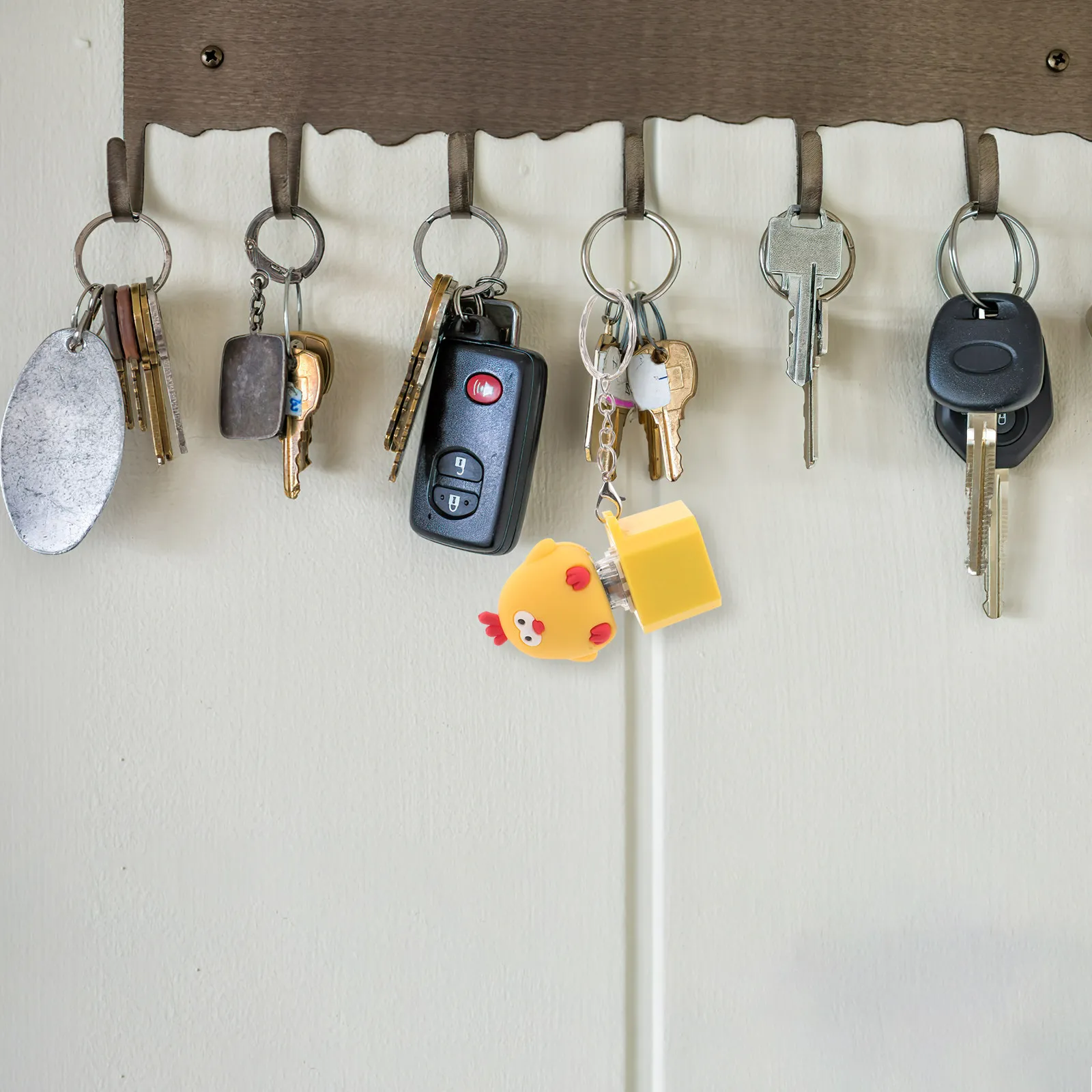 Chicken Keyboard Fidget Keychain Removable Keycap Click Button Light Decompression Relief Stress Keychain