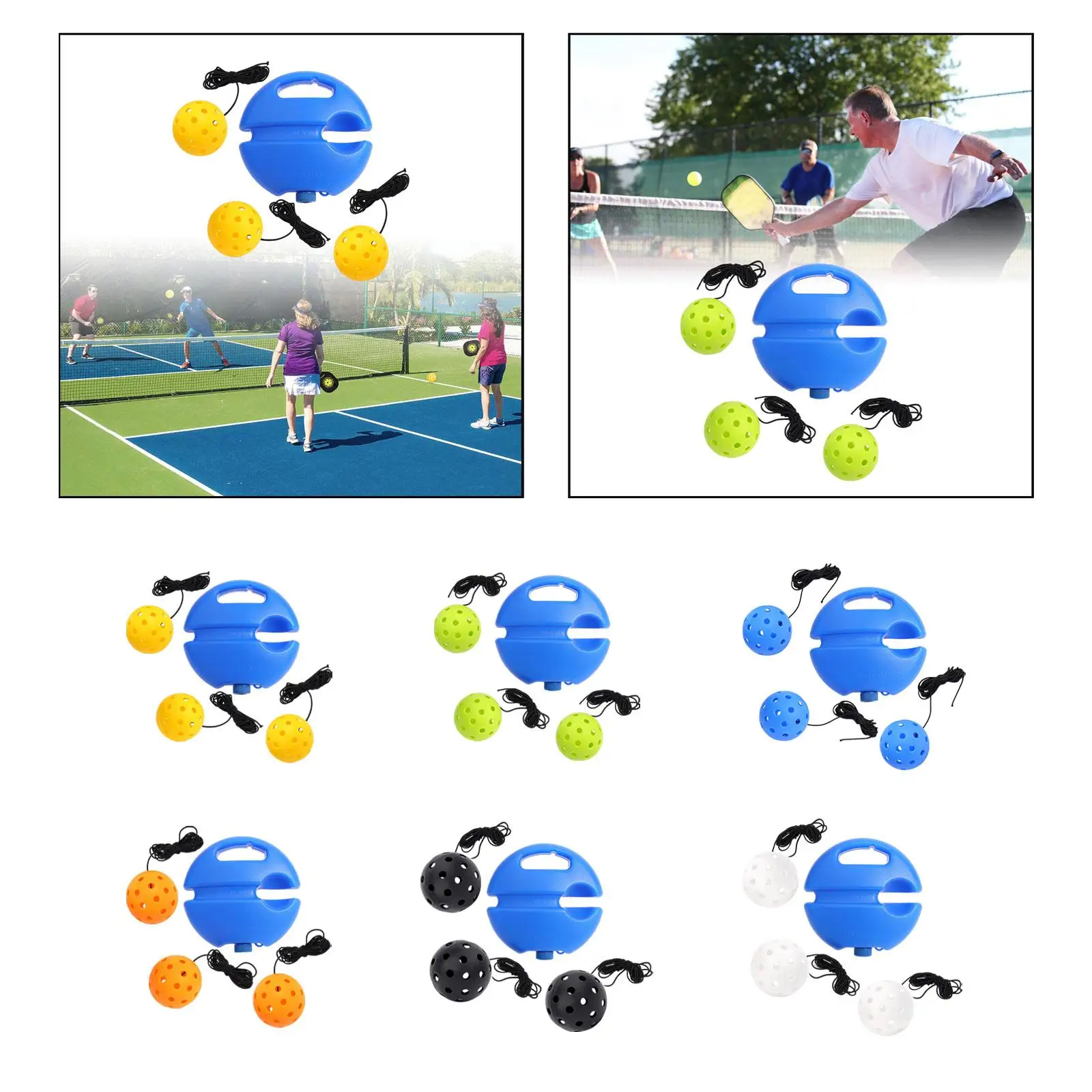 

Pickleball Trainer Improve Speed with 26 Holes Pickleball Ball Portable Professional Pickleball Training Base for Beginner