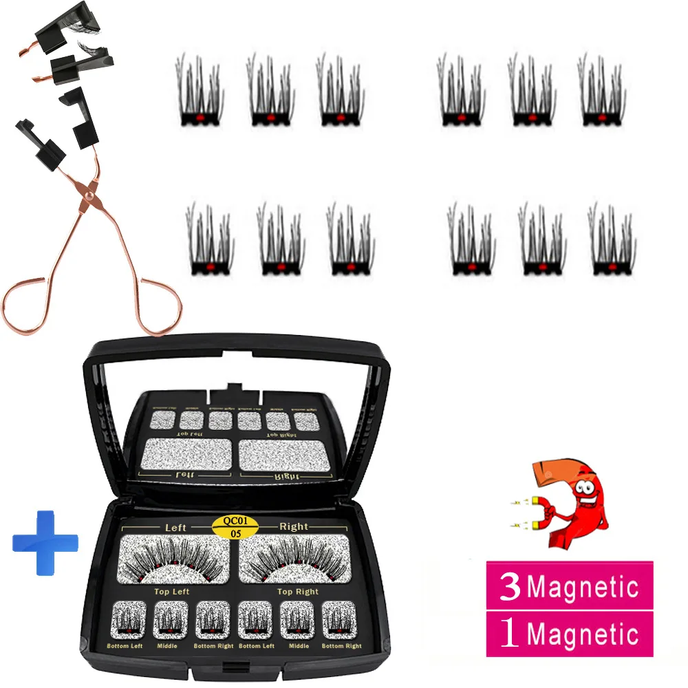 Segmented Magnetic False Eyelash Set, Eyelash Magnet, Magnetic Eyelash Clip, Little Devil, Black Stem Eyelashes, Eyelash.