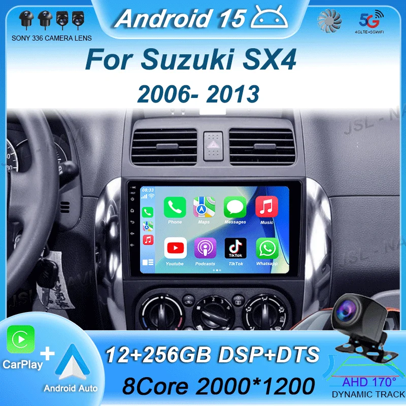 

Car Radio For Suzuki SX4 2006-2013 Fiat Sedici 2005-2014 Android 15 Multimedia Video Player Navigation 2din Carplay Stereo Audio