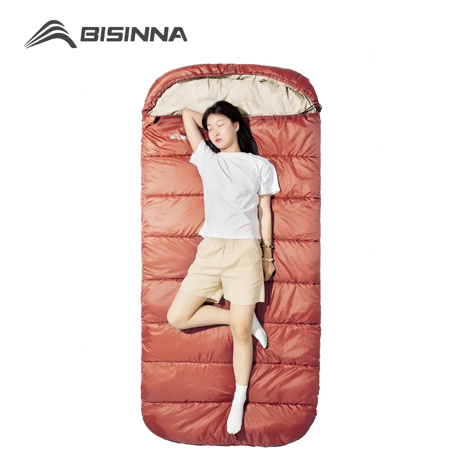 BISINNA Large Camping Sleeping Bag Lightweight 3 Season Loose Widen Bag Long Size for Adult Rest