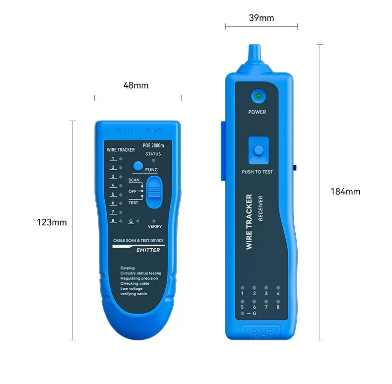 جهاز اختبار كابل الهاتف المحمول Dtech Rj45 Rj11، جهاز كشف خط الشبكة متعدد الوظائف #5