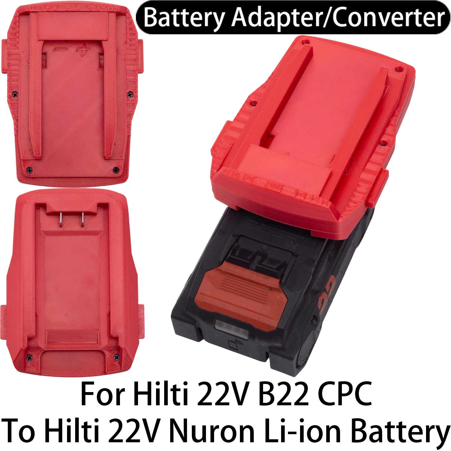 Battery Adapter/Converter for Old Hilti 22V B22 CPC Li-ion Tools to New Hilti 22V Nuron Li-ion Battery Adapter Tool Accessory