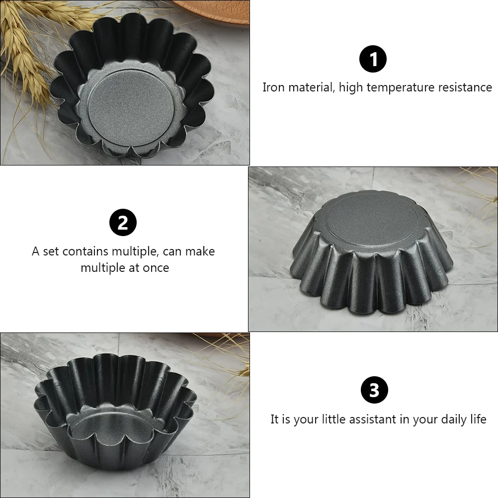 

12 шт., железные формы для яичных пирогов, мини-формы для пирогов, антипригарная форма для выпечки кексов, кексов, пирогов, инструменты для выпечки, кухонный гаджет