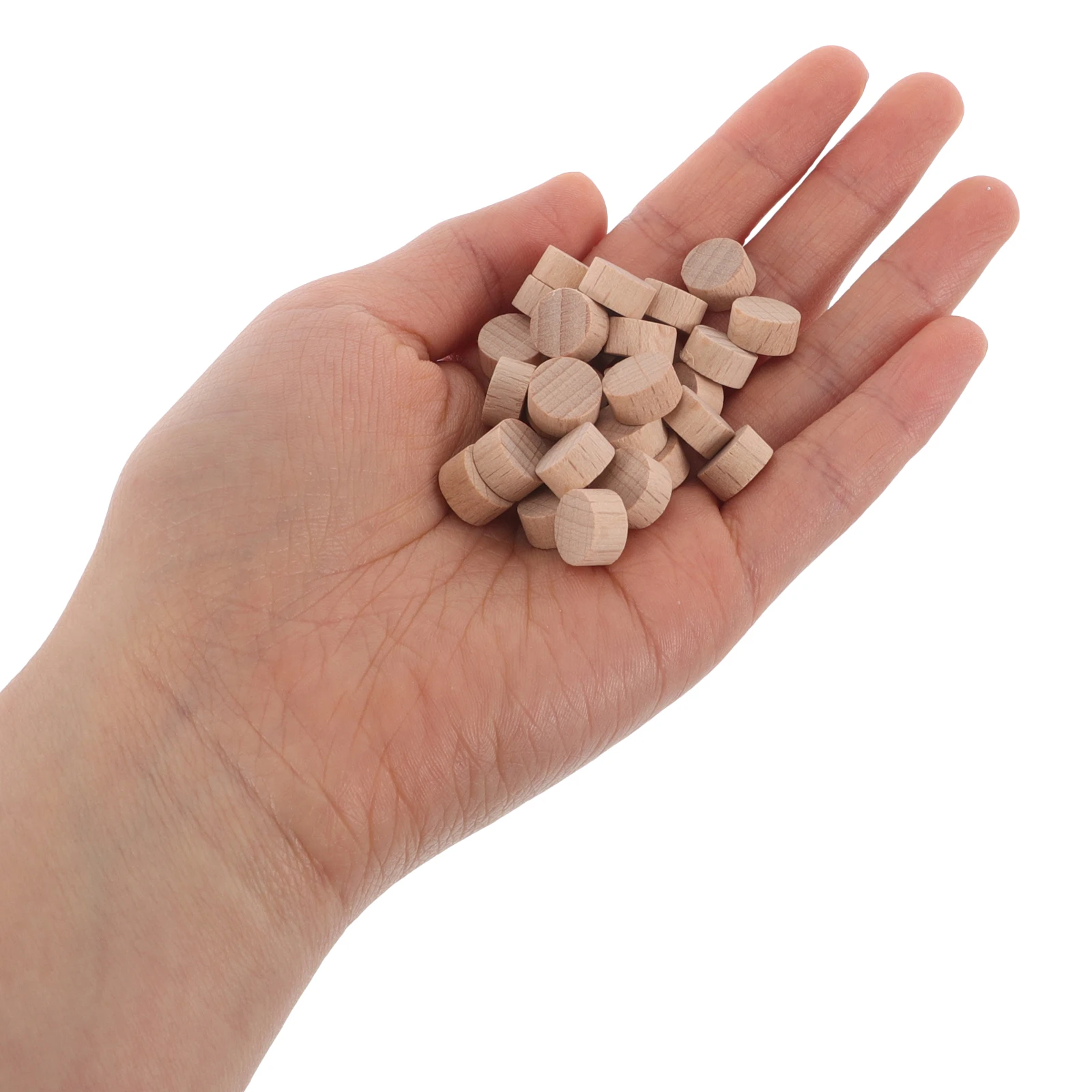 

200Pcs Beech Wood Small Rounds Unfinished Natural Wood Discs DIY Craft Circles Rustic Wedding Ornaments Decorations