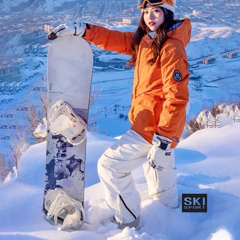 

Winter Warm Hooded Jacket Women Snow Suits Outdoor Sport Mountain Man Ski Sets Waterproof Alpine Snowmobile Outfits Clothes