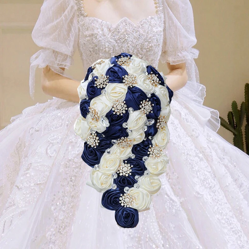 Hot Selling Navy Waterfall Bridal Bouquets