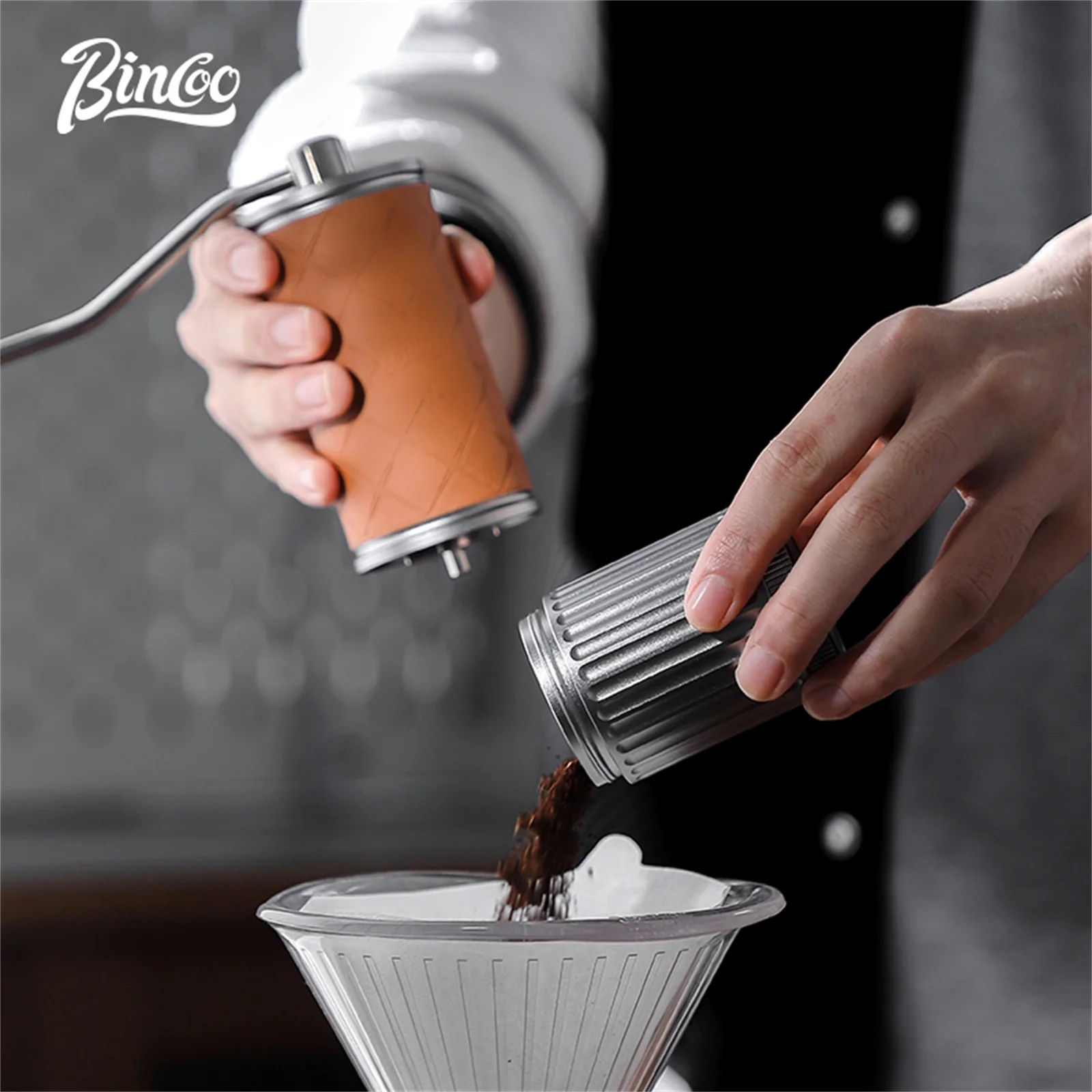 Bincoo SM11 Manual Coffee Grinder for Espresso Pour Over Coffee Stainless Steel Conical Burr Adjustable Setting Barista Tools