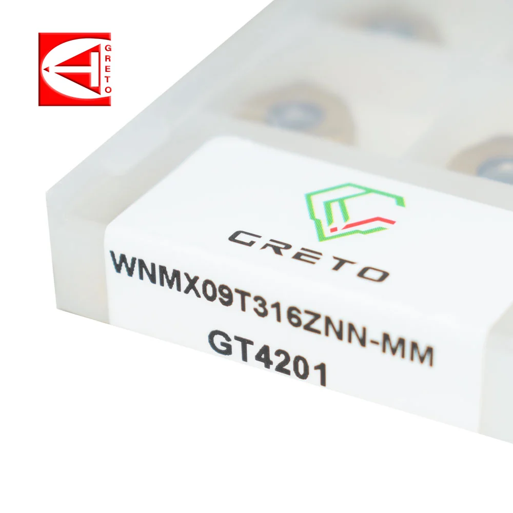 Imagem -02 - Greto-ferramentas de Corte e Fresagem de Carboneto de Tungstênio Inserções para Ferro Fundido de Aço Inoxidável Wnmx09t316znn-mm Gt4201 Gt4202 Gt4205