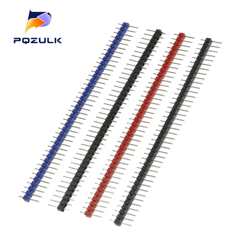 10PCS 1X40 Pin Red Blue Double Row MALE 2.54MM PITCH Pin Header connector Strip 1*40P 40Pin FOR PCB BOARD ARDUINO