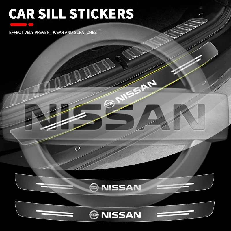 Car Rear Bumper Trunk Sill Transparent Protector Sticker For Nissan Qashqai X-Trail Tiida TIIDA Juke Leaf Altima Patrol Micra