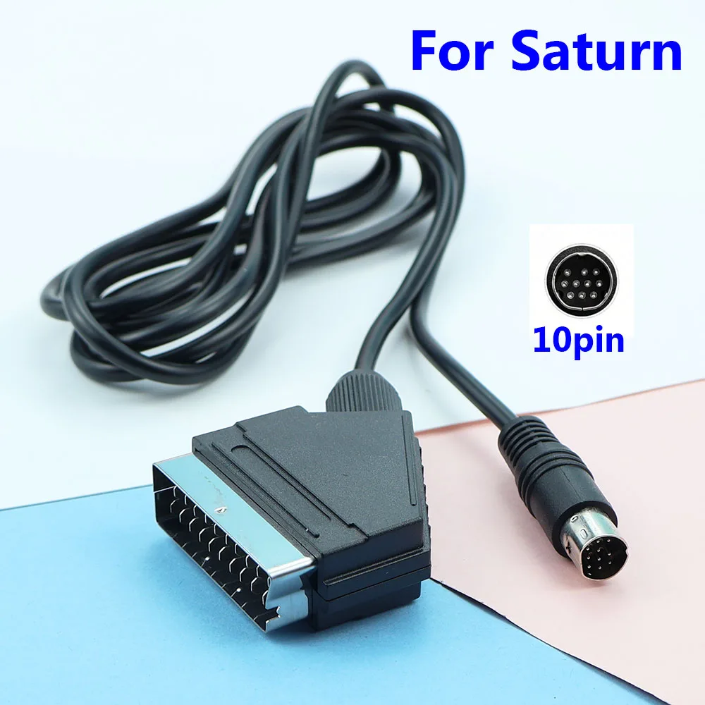 Para consola PAL NTSC Cable Scart de 1,8 m para controlador Sega Saturn Cable de Audio y vídeo para Sega Saturn RCA AV Cable de extensión estéreo