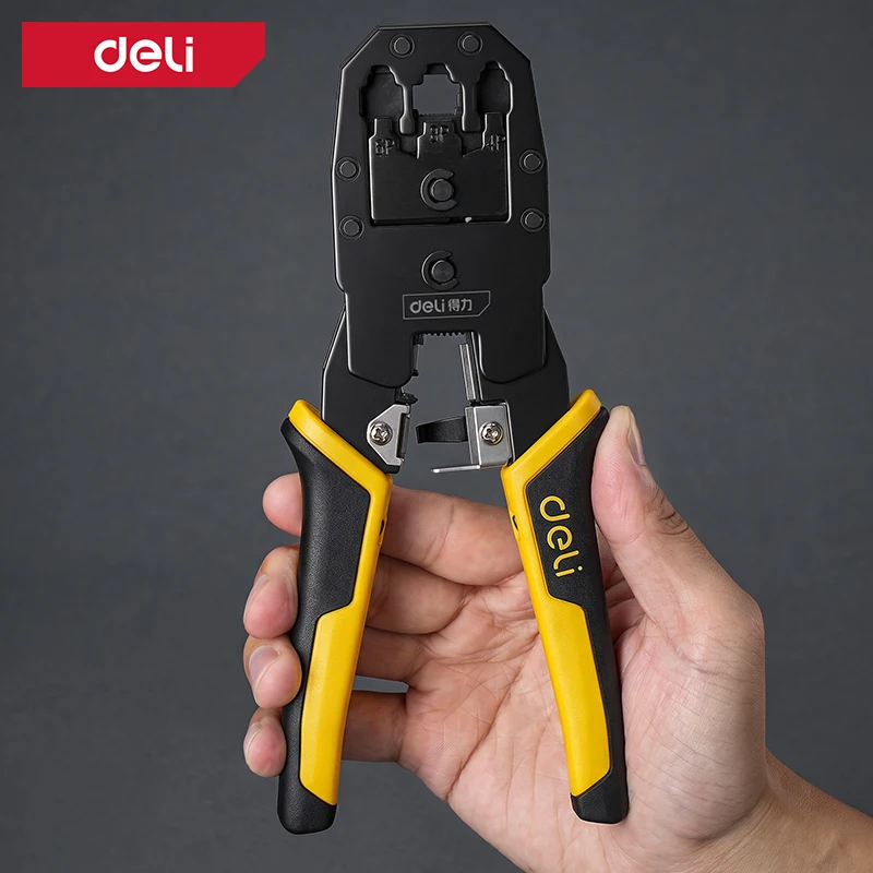 Professional 4/6/8P RJ45 Crimper Plier Multifunctional Network LAN Cable Cutter Stripper Tool Cold Steel PVC Grip for RJ11 RJ12