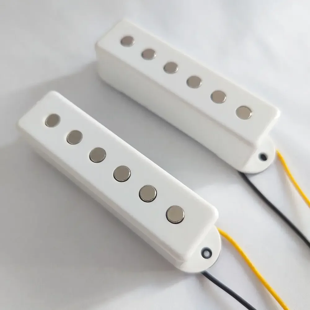 Guitar Single Coil Pickups Two White Vintage Square Set for 62 Jaguar Guitar Replacement Parts