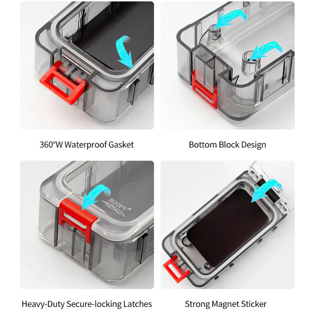 Small Plastic Tackle Box Freely Assemble Fishing Tackle Box With Strong Magnetic Luminous Waterproof Fishing Tackle Organizer