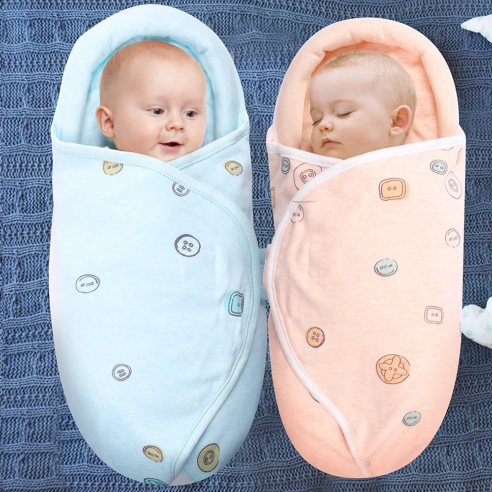 Baby Sleeping Bag For Newborn Cotton Extract Envelope Cocoon Bag Swaddle Wrap Blanket Head Protection Recien Nacido Warm 0-12M