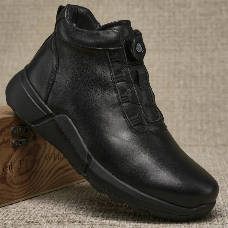 

Новые зимние мужские ботинки, утепленная универсальная хлопковая обувь, повседневные зимние ботинки с мягкой подкладкой, мужская кожаная обувь, нескользящая обувь на открытом воздухе, Botas