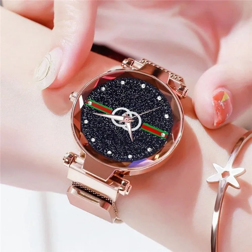 

Bright Starry Sky Luxury Watch for Women Quartz Watches with Magnet Buckle Mesh Belt Lazy Watch Fashion Ladies Dress Wristwatch