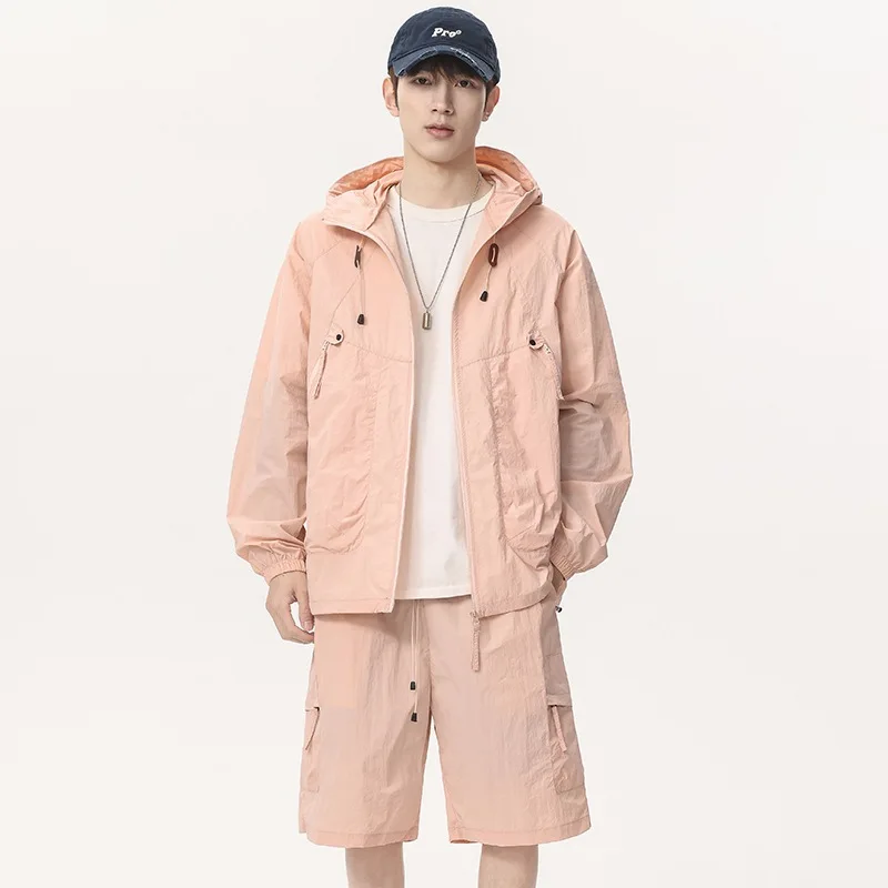 

Новинка 2023 года, мужской комплект солнцезащитной одежды с капюшоном, дышащий костюм для рыбалки на открытом воздухе, одинаковая легкая летняя одежда для пары