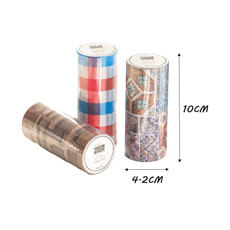 1 Rolle Dekoration Collage Serie Handkonto Retro Gitterband Holz DIY Dekoration Aufkleber 5M