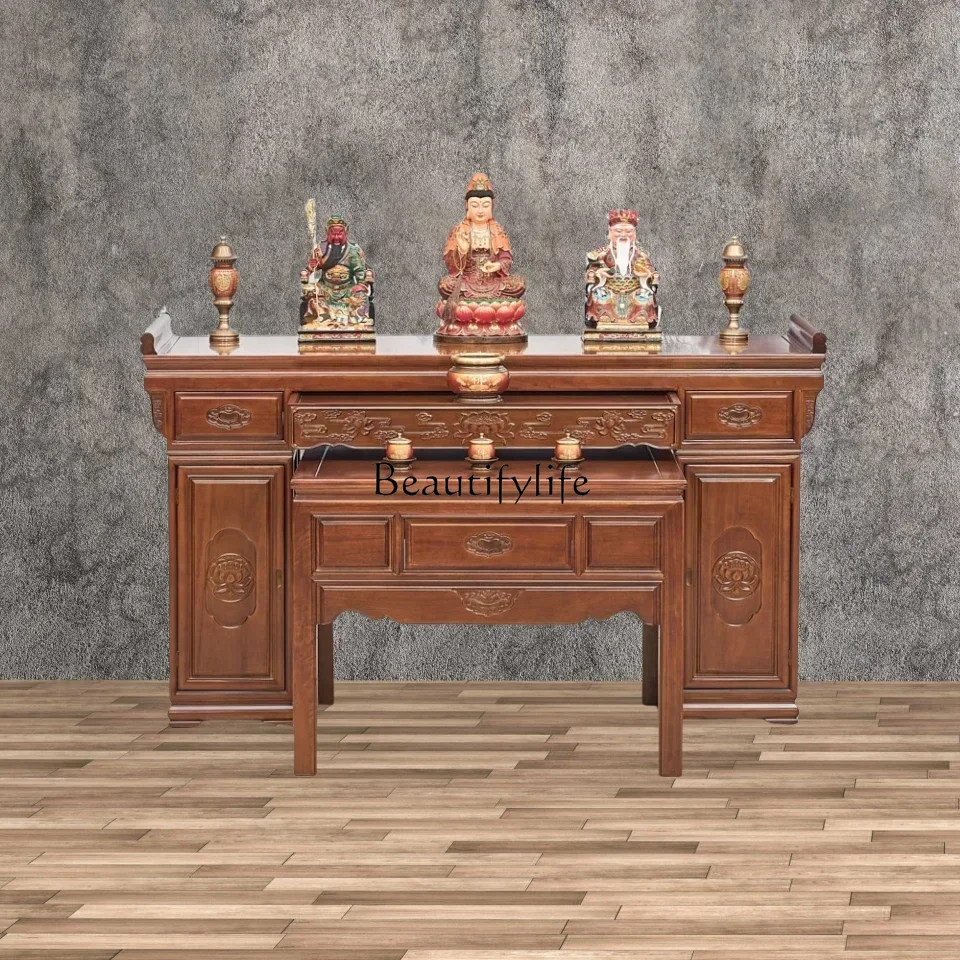 

66.Offering table Buddhist platform Household shrine Modern Chinese simple solid wood Buddhist shrine God of Wealth table