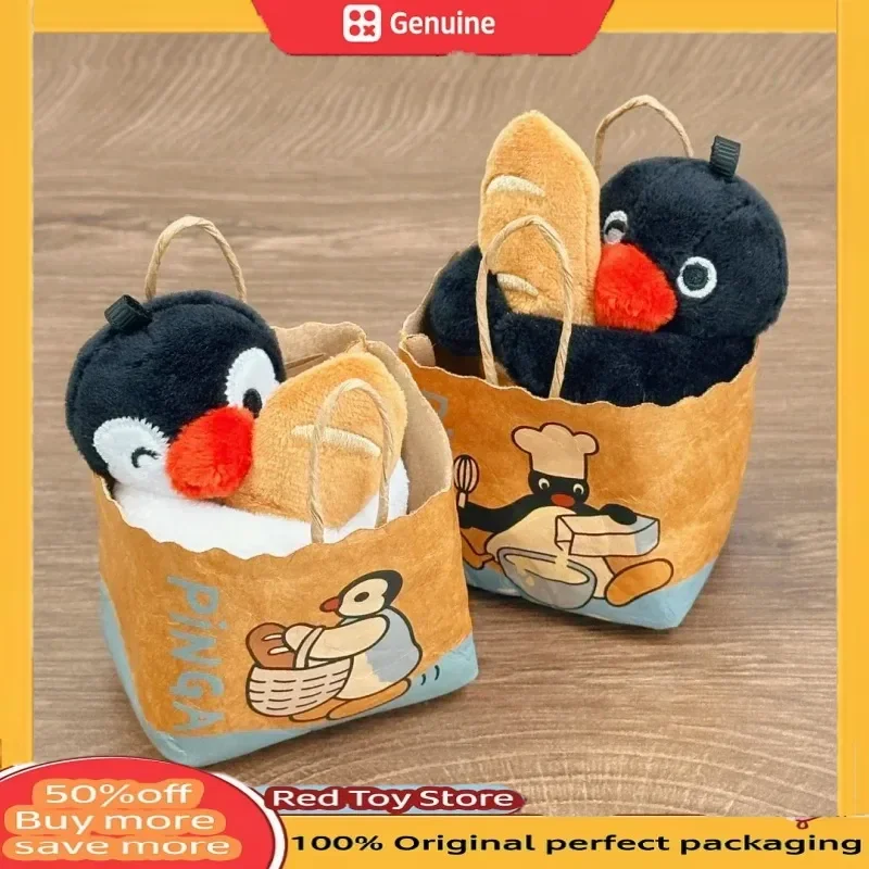 

Genuine Pingu Pengu Bakery Series Cute Doll Pendant Plush Toys Collection Festival Christmas Model Ornament Kids Gift KeyChain