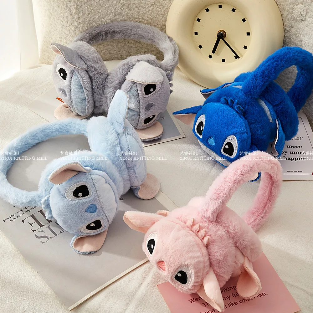 Stitch Plushes Ear Muffs Kids Anime Ear Cover for Winter Boys Girls Outdoors Warm Earmuffs Cold Proof Accessories Children Gift