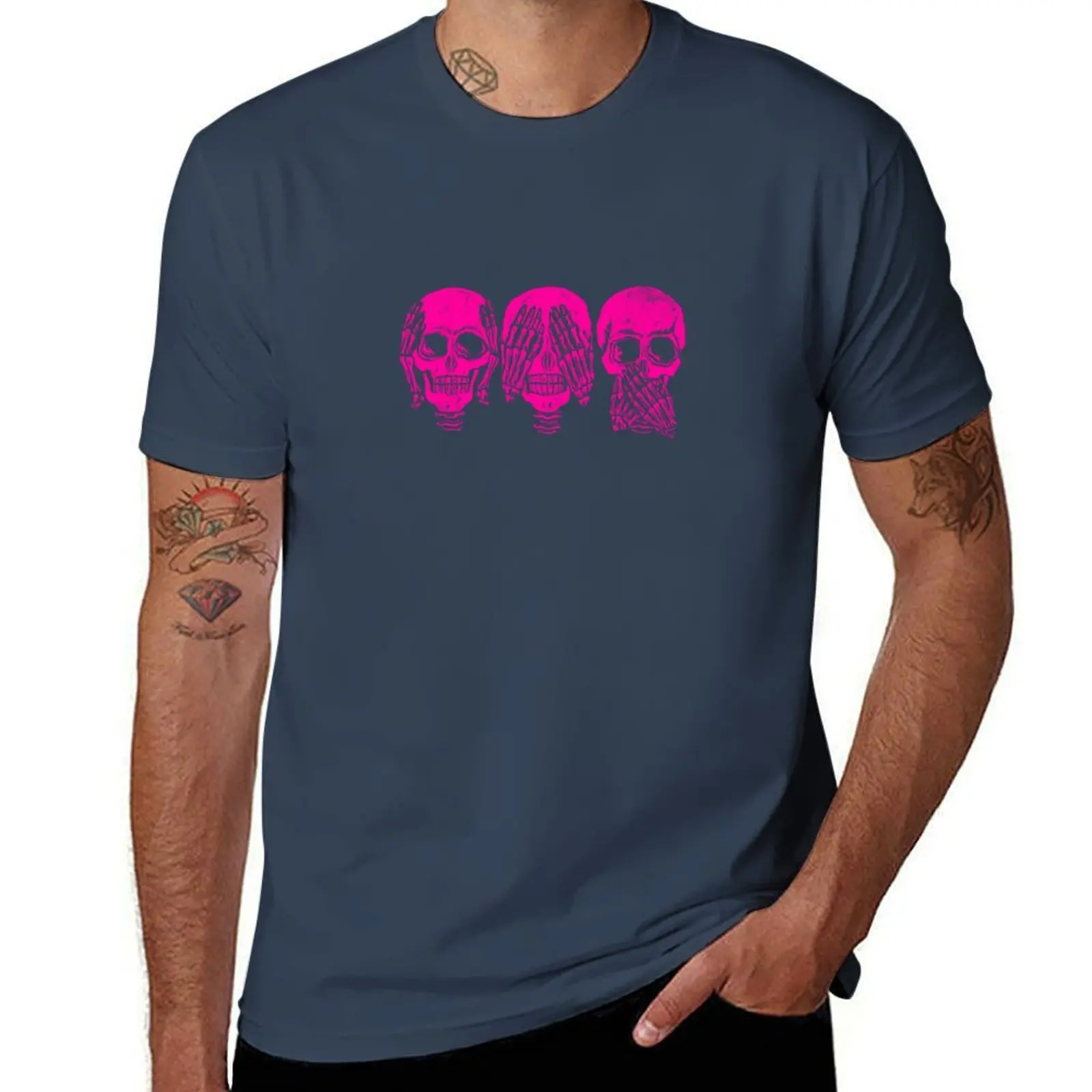 

SEE NO EVIL , HEAR NO EVIL , SPEAK NO EVIL SKULLS T-Shirt t shirt man designer T-Shirt