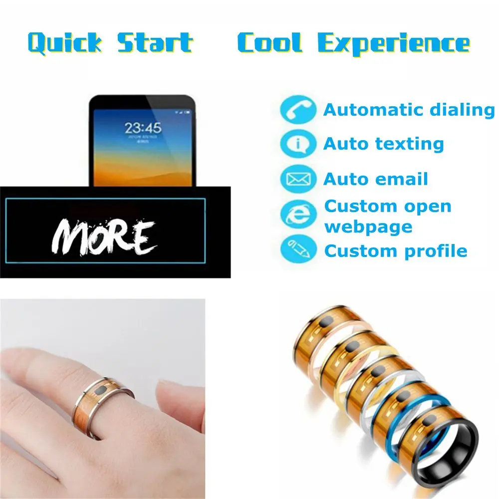 Fashion Technology Multifunctional Waterproof Wearable Connect Intelligent Smart NFC Finger Ring - view 4