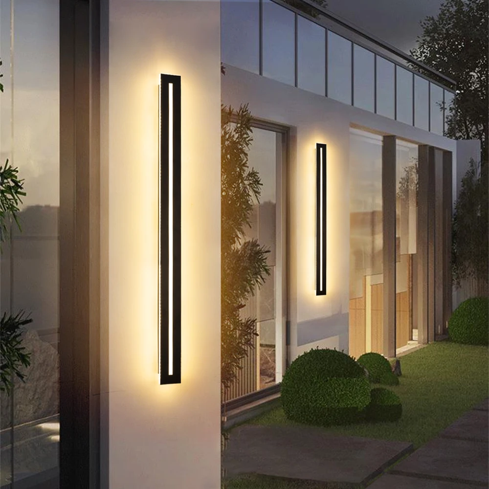 Modern Waterproof Outdoor LED Long Wall Lamp Outdoor Lighting IP65 Aluminum Wall Light Garden Porch AC85-265V Sconce Luminaire