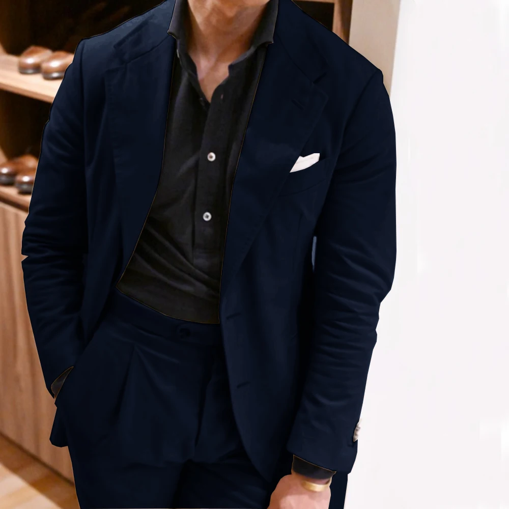 Single-breasted Luxury Suits for Men Lapel Full Casual Men's Suit Blazers Customizable Elegant Social Modern Fashion Blazer