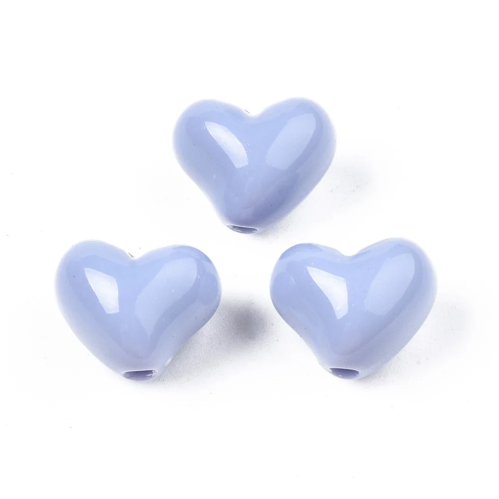 500g Opaque Acrylic Beads Heart Mixed Color 13.5x16.5x13mm Hole: 2mm about 305pcs/500g