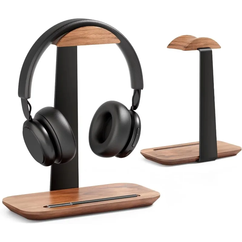 

fungus machine bracket, wooden earphone bracket for desk, universal earphone bracket with game storage base