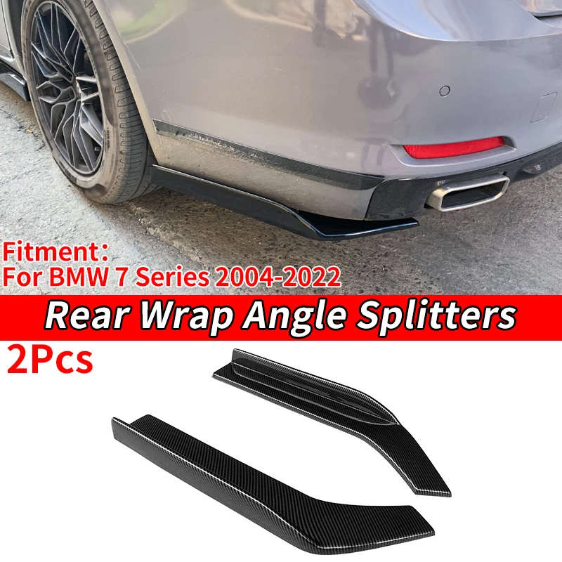 

Car Rear Bumper Lip Diffuser Splitter Spoiler Scratch Protector Wrap Angle Carbon Look For BMW 7 Series G11 G12 LC 740 2004-2022