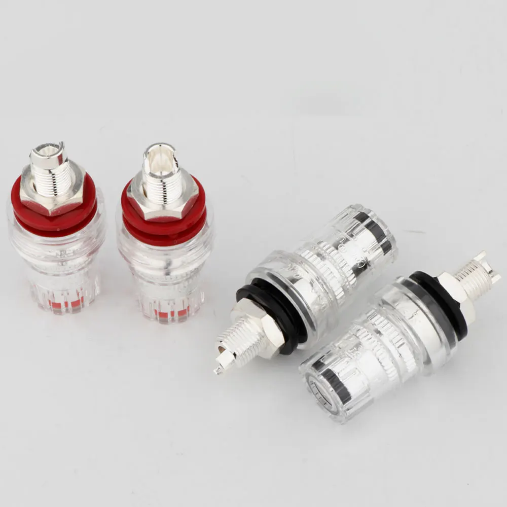 AG Silver Plated Binding Post for 4mm Banana Plug Socket Handmade DIY Speaker Terminal Connector Binding Post