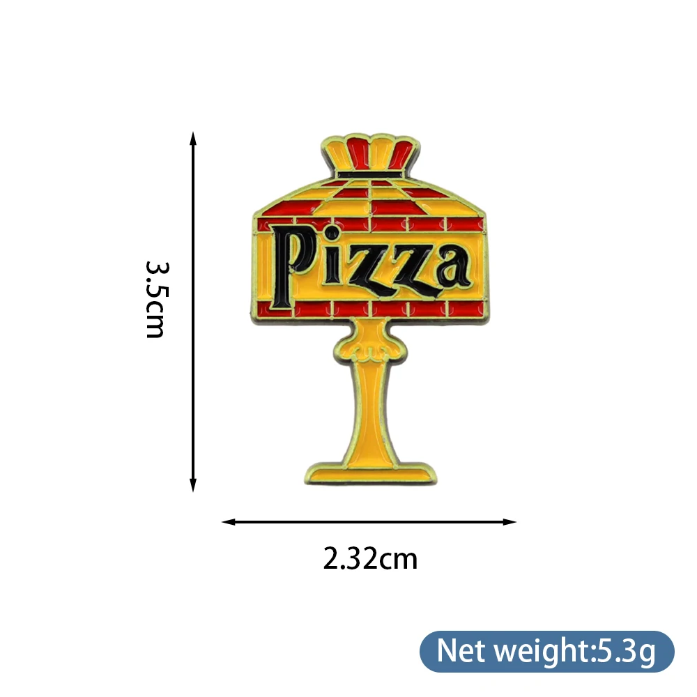 Retro Fun Pizza Lamp Enamel Pin Fun Foodie Badge Clothing Bags Accessories Creative Gift